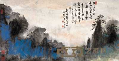 刘海粟 1988年作 黄山始信峰图 镜心 136×66cm